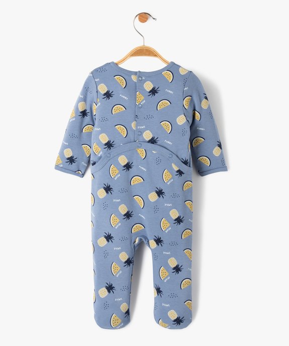 Pyjama bébé à motifs fruits exotiques fermeture pont dos vue3 - GEMO(BB COUCHE) - GEMO
