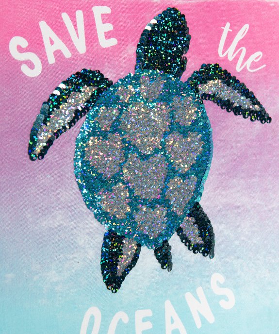 Tee-shirt fille avec motif en sequins réversibles vue2 - GEMO (ENFANT) - GEMO