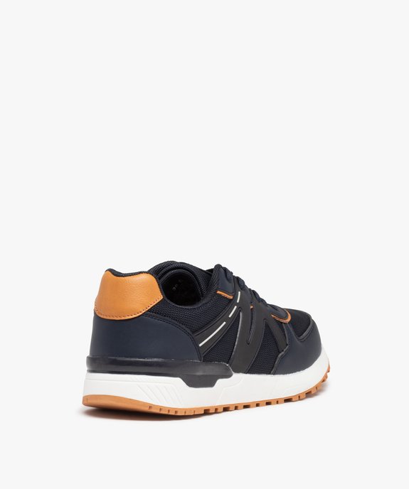 Baskets homme multicolores et multi-matières à lacets vue5 - GEMO (CASUAL) - GEMO