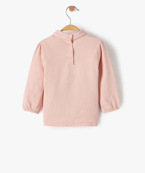 Tee-shirt bébé fille col roulé manches blousantes vue4 - GEMO 4G BEBE - GEMO