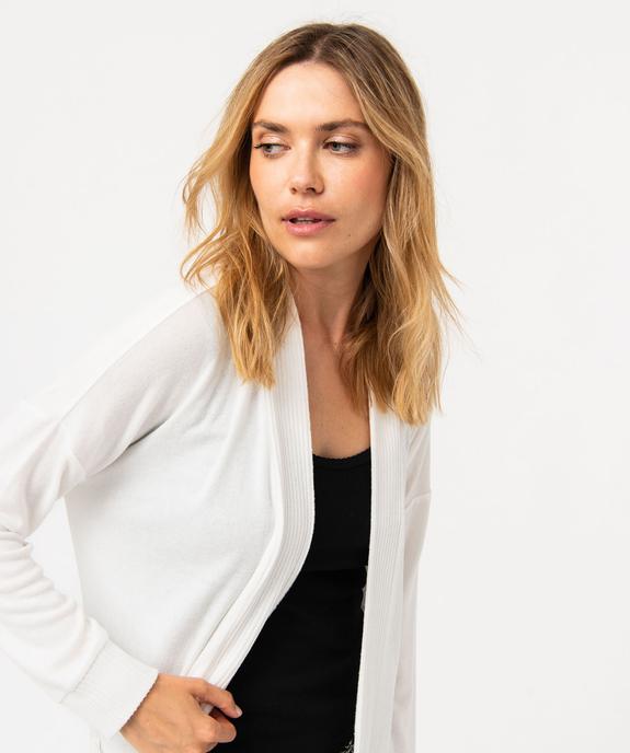 Veste d'intérieur femme en maille duveteuse avec ceinture à nouer vue2 - GEMO(HOMWR FEM) - GEMO