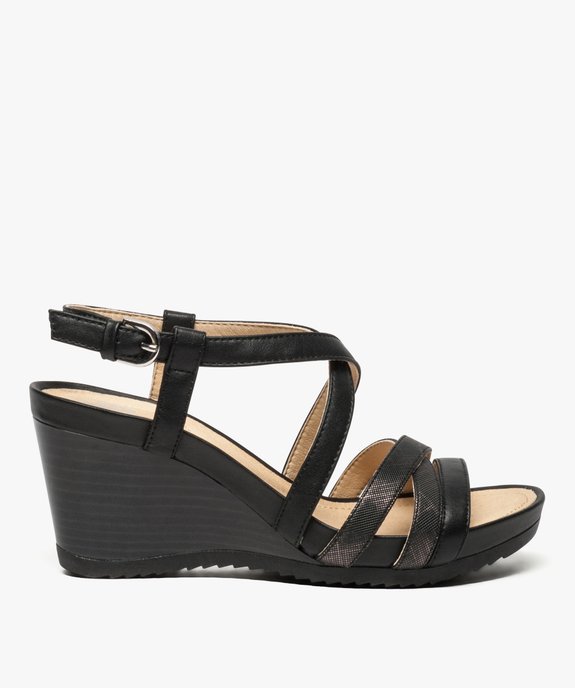 Sandales femme avec brides et talon compensé - Geox vue1 - GEOX - GEMO