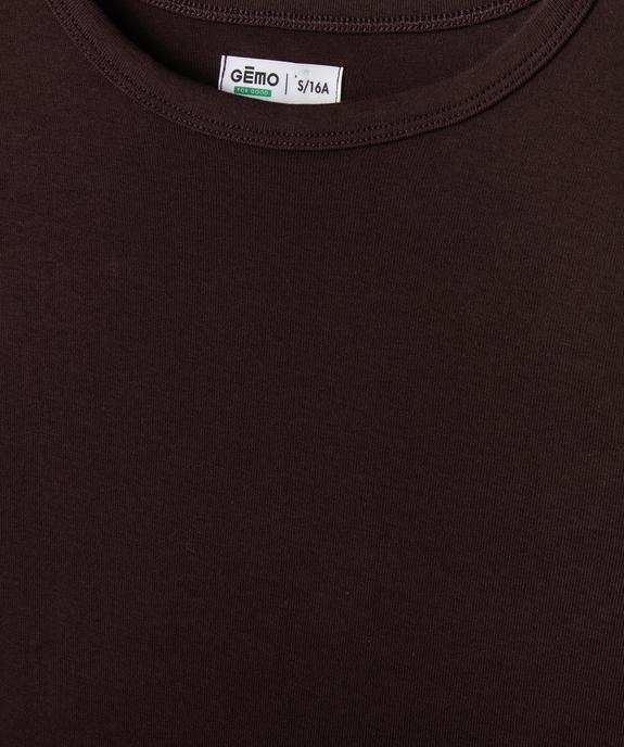 Tee-shirt col rond uni fille vue2 - GEMO 4G FILLE - GEMO