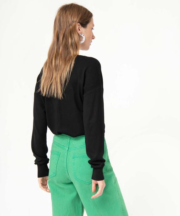 Gilet femme en fine maille et boutons fantaisie vue3 - GEMO 4G FEMME - GEMO
