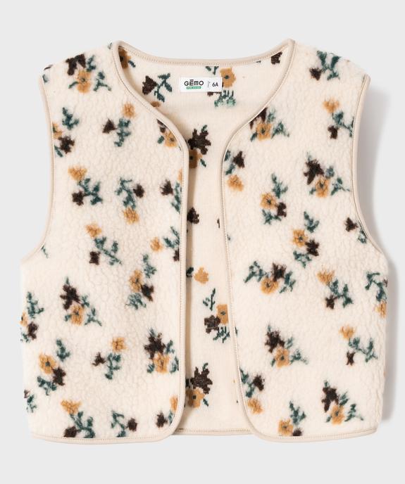Gilet sans manches en maille sherpa fille vue1 - GEMO 4G FILLE - GEMO