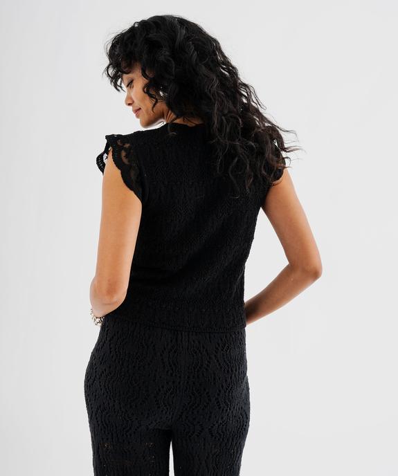 Pull sans manches ajouré façon crochet femme vue3 - GEMO 4G FEMME - GEMO