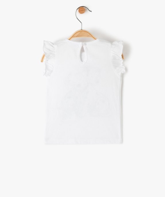 Tee-shirt bébé fille imprimé à manches volantées – Disney vue3 - DISNEY DTR - GEMO