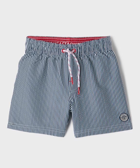 Short de surf à rayures garçon - LuluCastagnette vue1 - LULU CASTAGNETTE GEMO FOR GOOD - GEMO