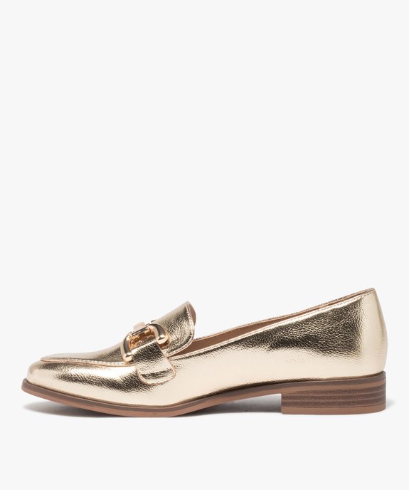 Mocassins femme unis effet métallisé avec bijou fantaisie vue4 - GEMO (CASUAL) - GEMO