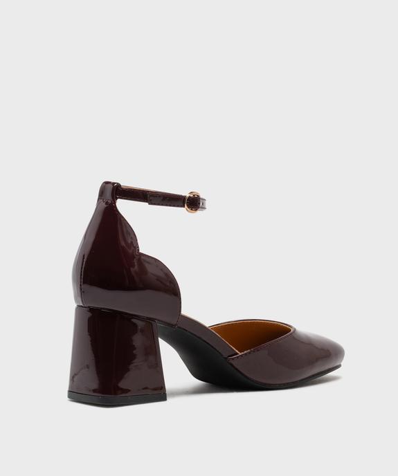 Escarpins à bout carré et talon large vernis femme - Valentina Baldano vue4 - VALENTINA BALDA - GEMO