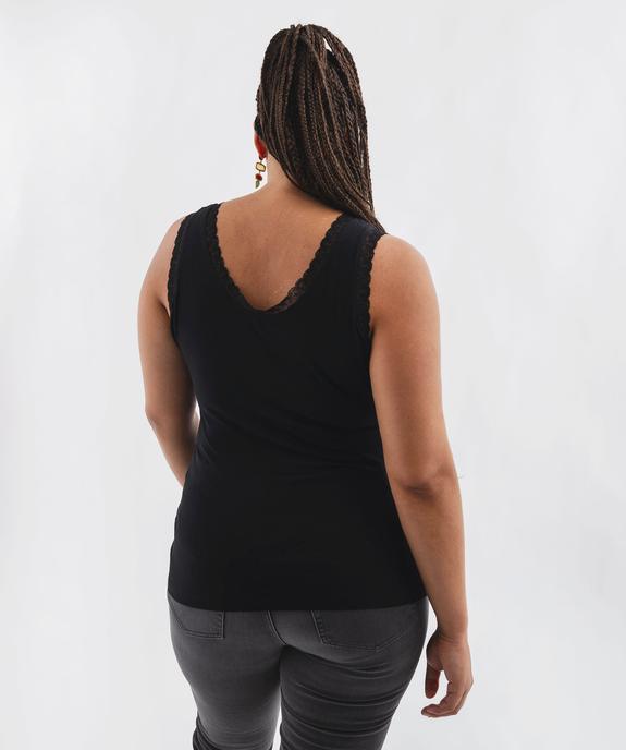 Débardeur fluide à col V dentelle femme grande taille vue3 - GEMO 4G GT - GEMO