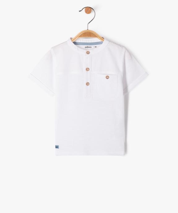 Tee-shirt à manches courtes col tunisien bébé garçon vue1 - GEMO(BEBE DEBT) - GEMO