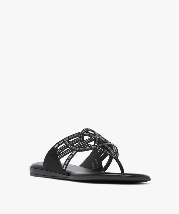 Mules femme à bride entre-doigts fantaisie avec bijoux vue2 - GEMO (CASUAL) - GEMO