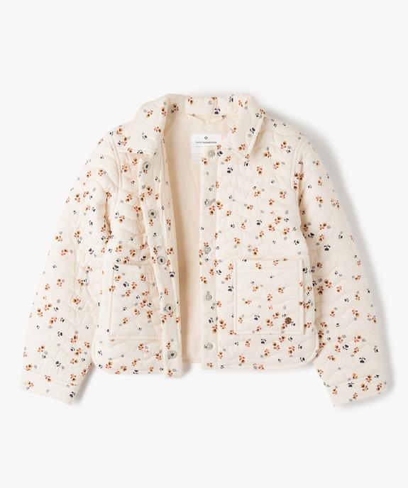 Veste matelassée à motifs fleuris fille - LuluCastagnette - LULUCASTAGNETTE Veste matelassée à motifs fleuris fille - LuluCastagnette vue3 - LULUCASTAGNETTE - GEMO