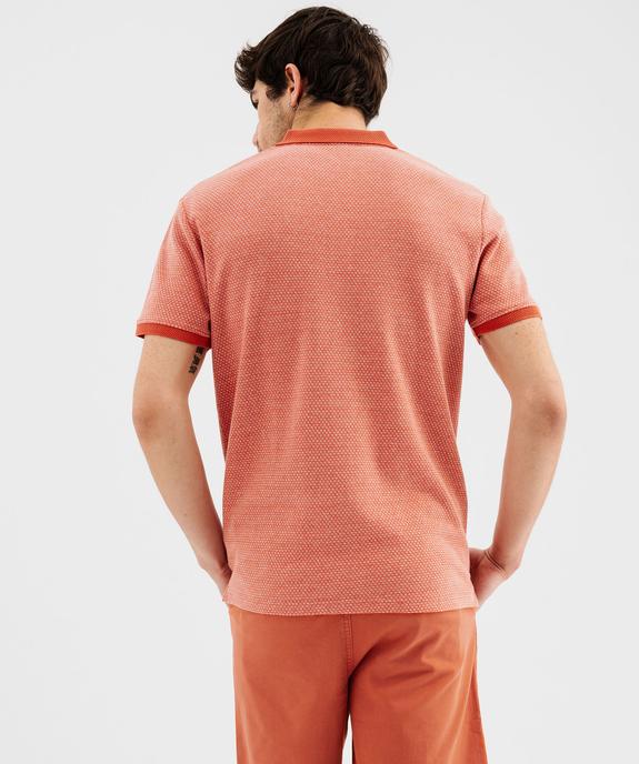 Polo manches courtes en coton à motifs géométriques homm vue3 - GEMO (HOMME) - GEMO