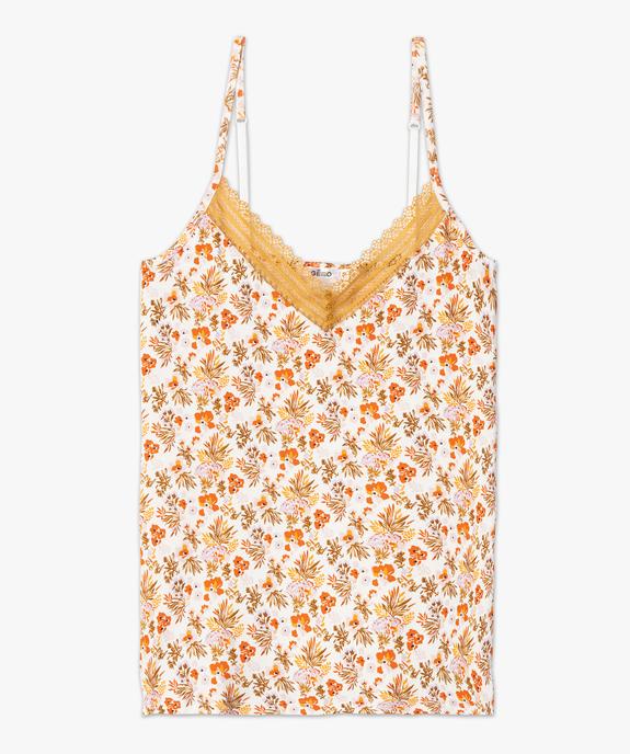 Haut de pyjama à fines bretelles et dentelle femme vue4 - GEMO 4G FEMME - GEMO