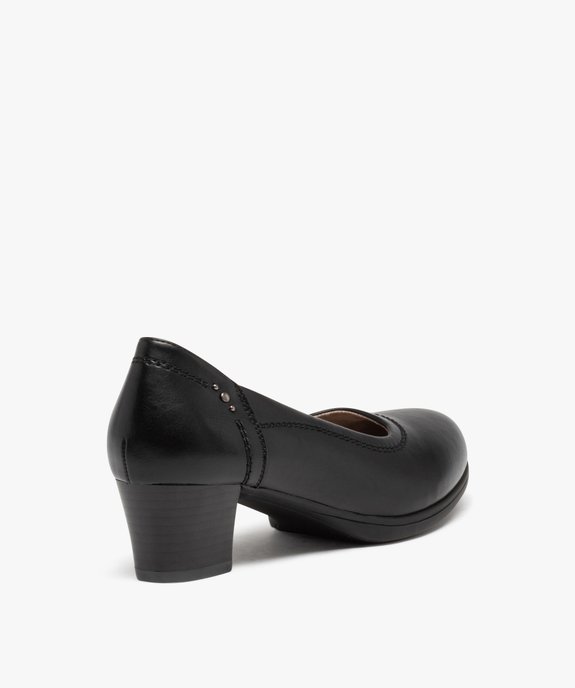 Escarpin confort à bout rond et petit talon femme vue4 - GEMO (CONFORT) - GEMO
