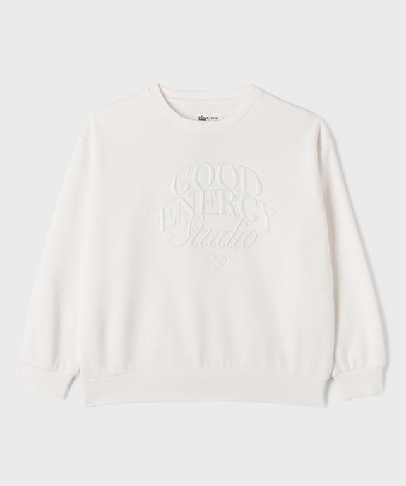 Sweat oversize avec inscription brodée fille vue1 - GEMO 4G FILLE - GEMO