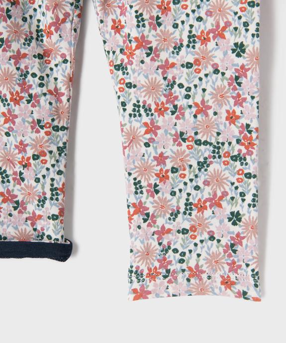 Legging réversible uni et imprimé bébé fille vue2 - GEMO 4G BEBE - GEMO