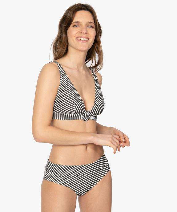 Haut de maillot de bain femme à rayures forme triangle vue5 - GEMO (PLAGE) - GEMO