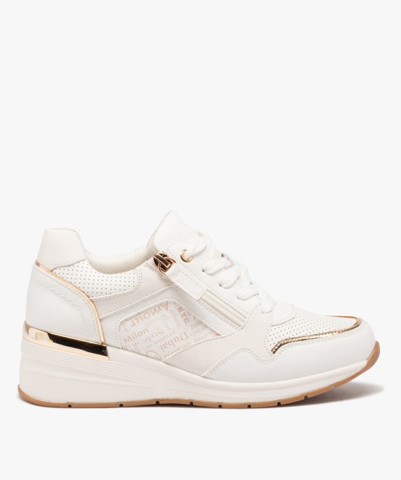 Baskets femme à talon compensé et à zip avec bout amande vue1 - VALENTINA BALDA - GEMO