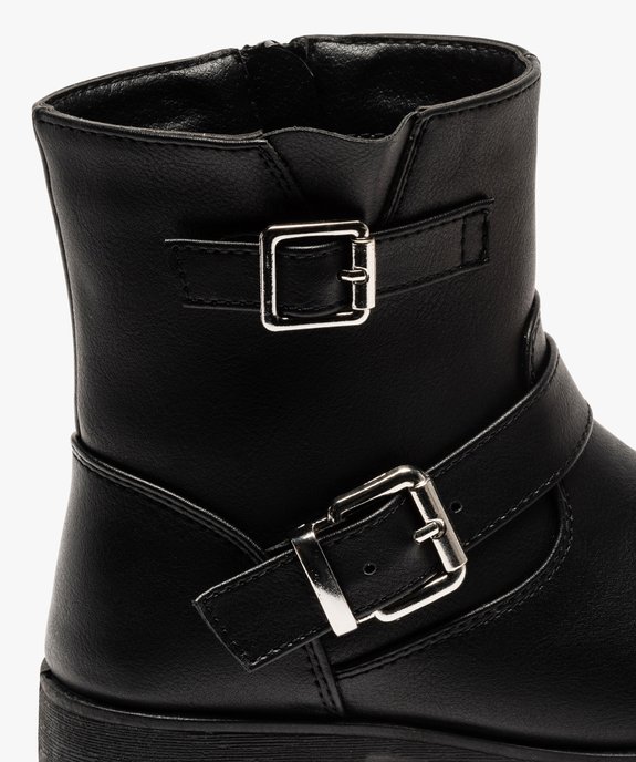 Boots fille unies zippées avec brides à boucle décoratives vue6 - GEMO (ENFANT) - GEMO