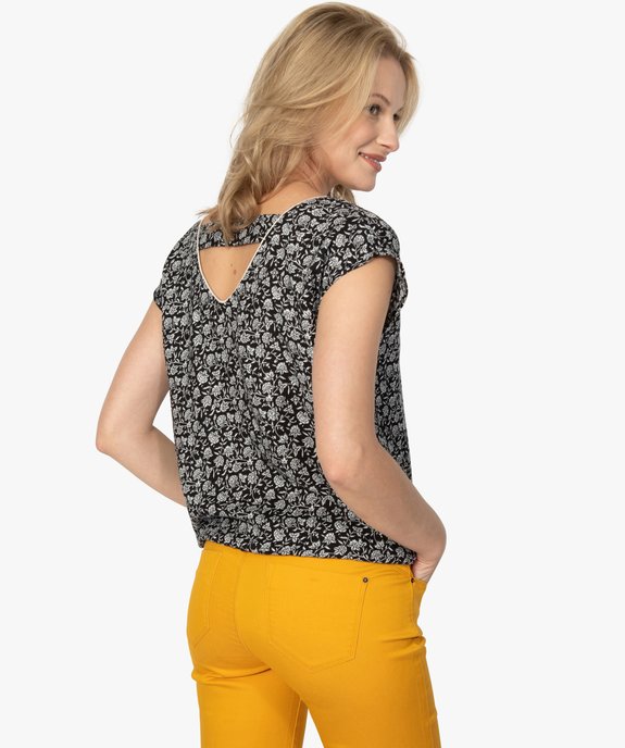 Blouse femme fleurie à dos fantaisie et bas élastiqué vue3 - GEMO(FEMME PAP) - GEMO