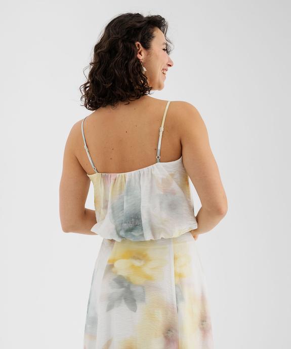 Top à fines bretelles court et blousant femme vue3 - GEMO 4G FEMME - GEMO