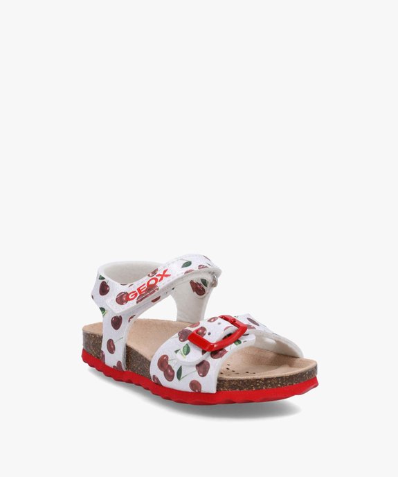 Sandales bébé fille à scratchs imprimées cerises - Geox vue2 - GEOX - GEMO