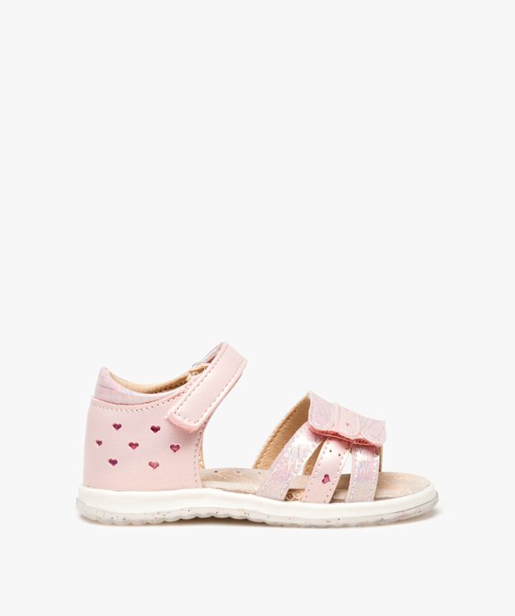 Sandales bébé fille avec brides scintillantes et motifs coeurs - Beppi vue1 - GEMO(BEBE DEBT) - GEMO
