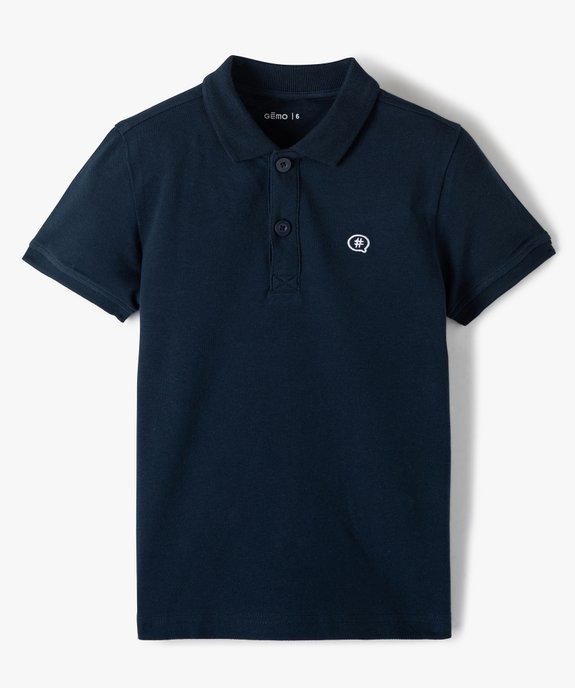 Polo à manches courtes uni garçon vue1 - GEMO (ENFANT) - GEMO