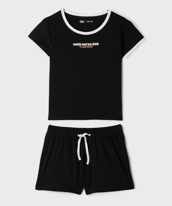 Pyjashort en jersey de coton fille vue1 - GEMO 4G FILLE - GEMO