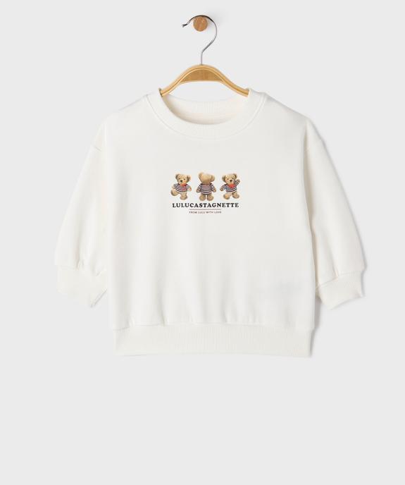 Sweat large en molleton gratté  bébé garçon - LuluCastagnette vue1 - LULU CASTAGNETTE G4G D - GEMO