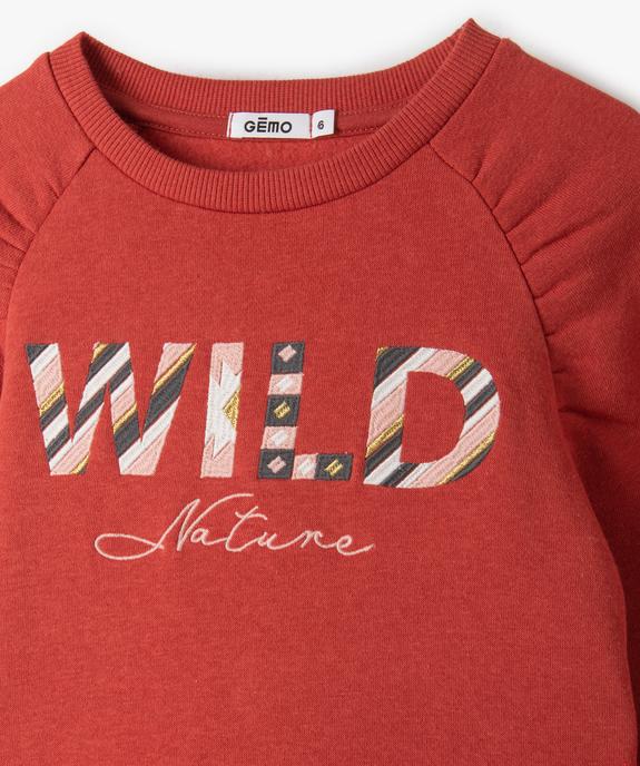 Sweat fille brodé à emmanchures fantaisie vue2 - GEMO (ENFANT) - GEMO