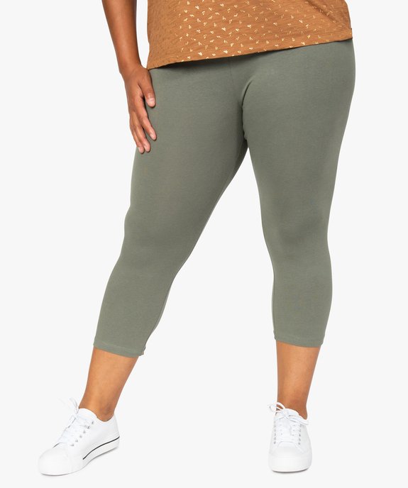Pantacourt femme grande taille en maille unie et taille élastiquée vue1 - GEMO 4G GT - GEMO