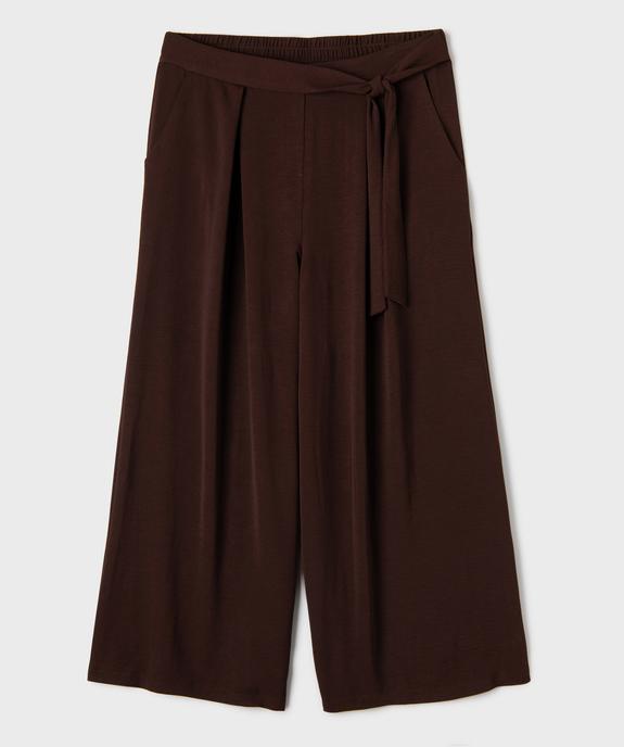 Pantalon large avec ceinture à nouer femme grande taille vue1 - GEMO 4G GT - GEMO