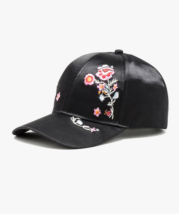 Casquette en satin avec broderies fleurs vue2 - GEMO (ACCESS) - GEMO