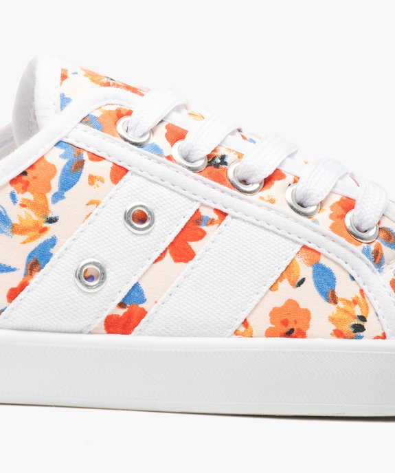 Baskets femme à lacet dessus toile à motif fleuri vue6 - GEMO (SPORTSWR) - GEMO