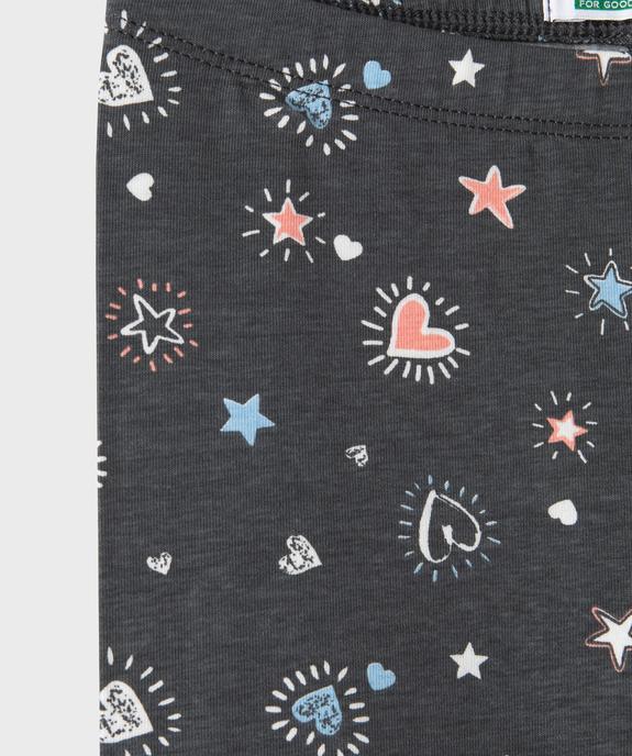 Legging imprimé en maille fine fille vue2 - GEMO 4G FILLE - GEMO