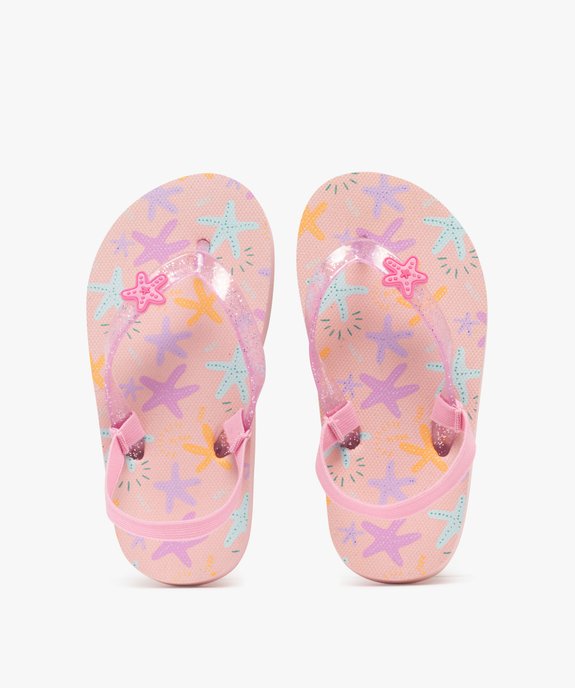 Tongs à motifs étoiles de mer avec élastique au talon fille vue1 - GEMO (PLAGE) - GEMO