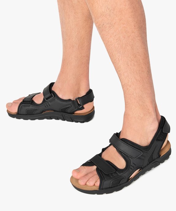 Sandales homme fermeture trois brides à scratch vue1 - GEMO (CASUAL) - GEMO