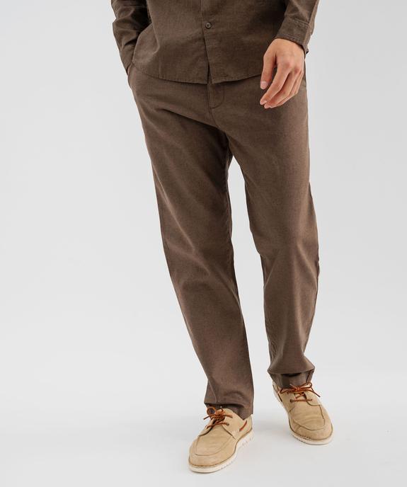 Pantalon en lin et coton coupe Regular homme vue1 - GEMO 4G HOMME - GEMO