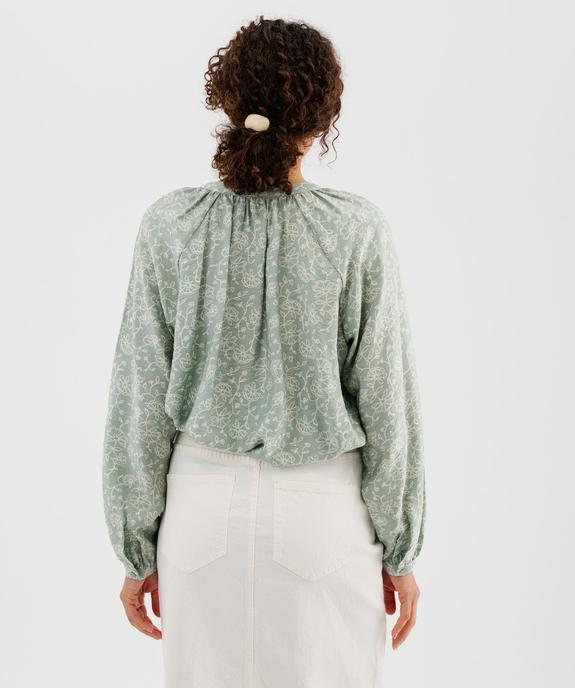 Blouse manches longues en viscose fleurie à col rond boutonné femme vue3 - GEMO 4G FEMME - GEMO