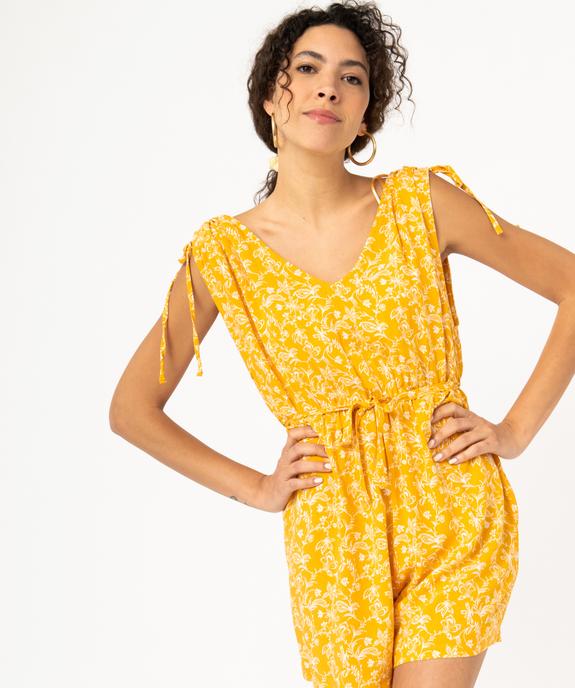 Combishort imprimé avec col V femme vue1 - GEMO(FEMME PAP) - GEMO