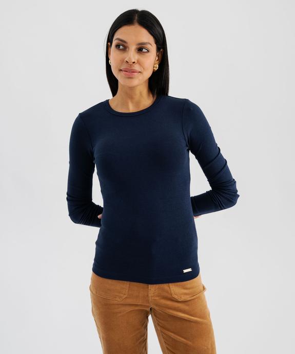 Tee-shirt manches longues et col rond femme - LuluCastagnette vue2 - LULUCASTAGNETTE - GEMO
