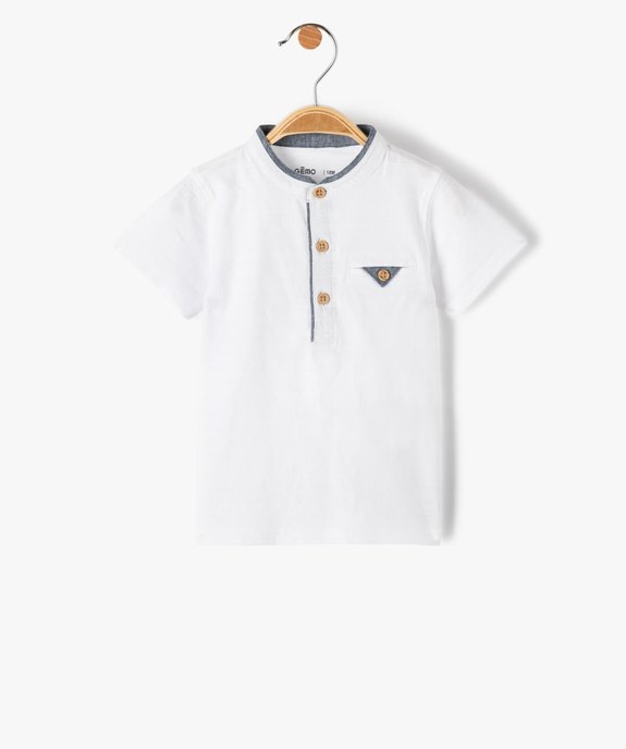 Polo bébé garçon à col mao vue1 - GEMO(BEBE DEBT) - GEMO