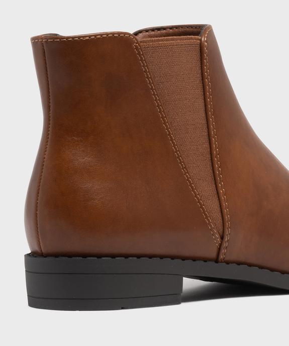 Bottines femme unies à talon plat style Chelsea   vue14 - VALENTINA BALDA - GEMO