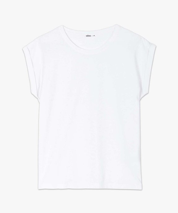 Tee-shirt à manches courtes et col rond femme vue4 - GEMO(FEMME PAP) - GEMO