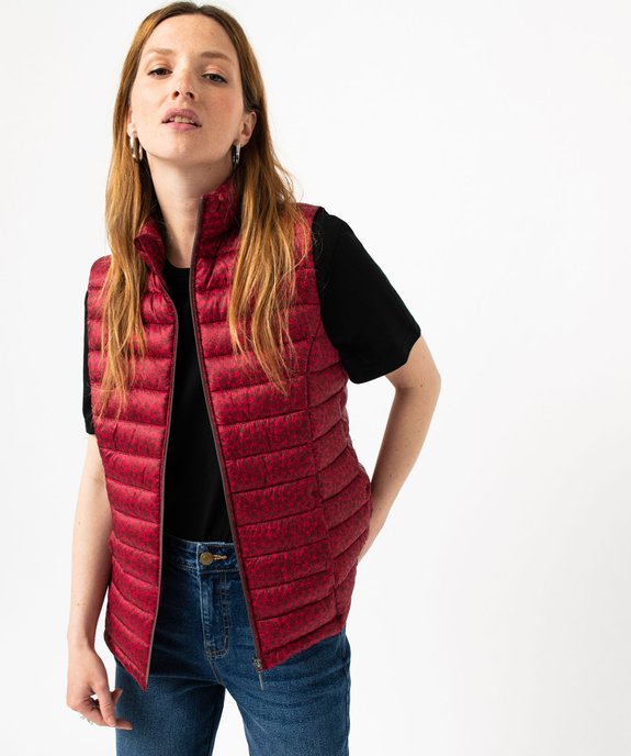 Doudoune sans manches à motifs fleuris femme vue2 - GEMO 4G FEMME - GEMO