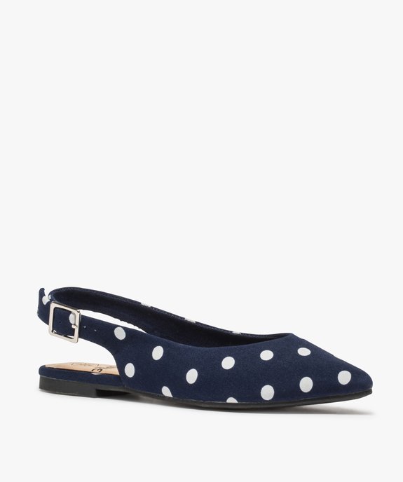 Ballerines femme à talon ouvert et bout pointu à pois vue2 - GEMO(URBAIN) - GEMO